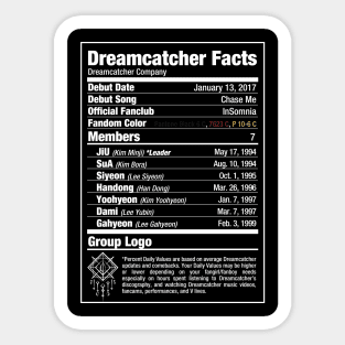 Dreamcatcher Nutritional Facts Sticker